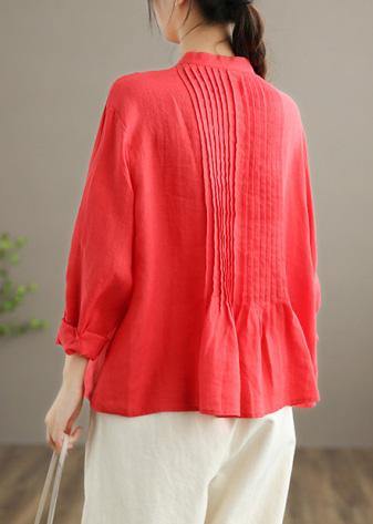 Breathable linen relaxed blouse for women - 10