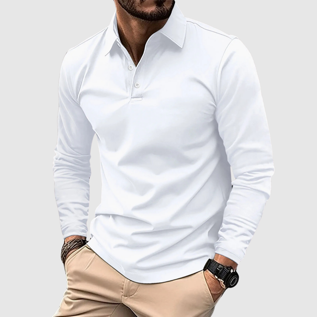 Long Sleeve Polo Shirt Classic For Men | Ray