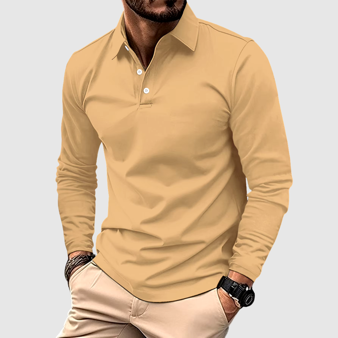 Long Sleeve Polo Shirt Classic For Men | Ray