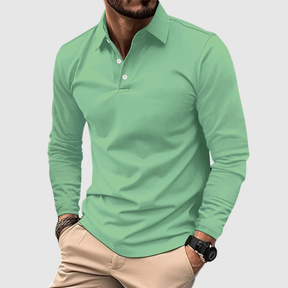 Long Sleeve Polo Shirt Classic For Men | Ray