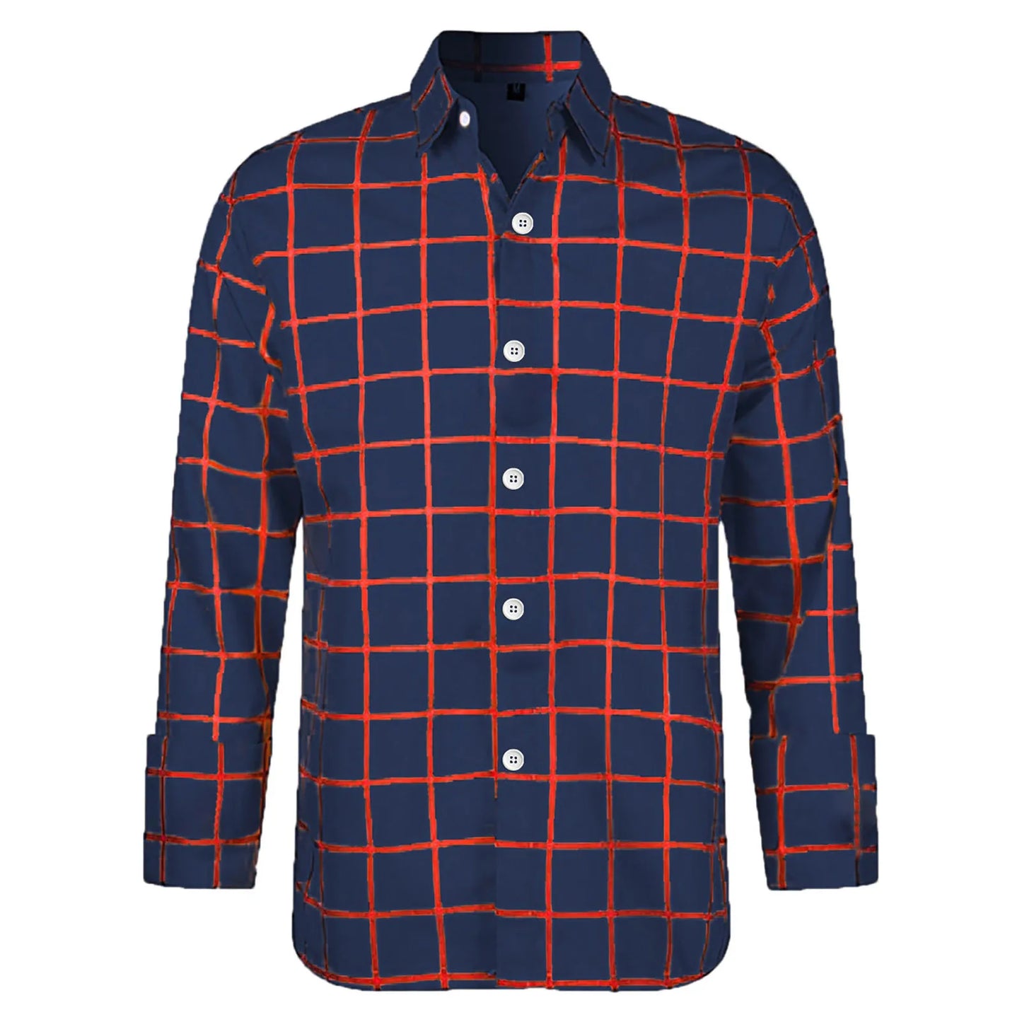 Long Sleeve Plaid Button Shirt Classic For Men | Marvin