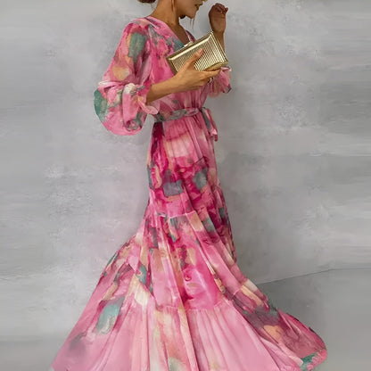 Elegant everyday floral summer midi dress for women | Marizanne -3