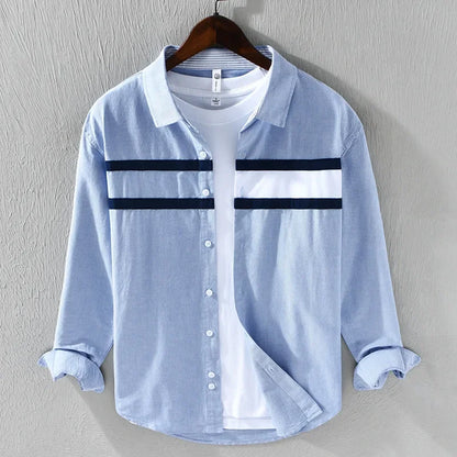 Contrast Panel Stripe Shirt Classic For Men | Nathan
