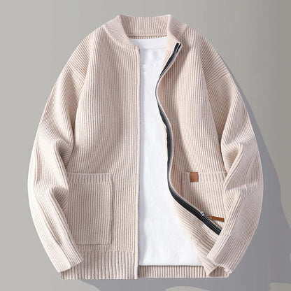 Textured Zip Front Jacket Stylish For Men | Alveron