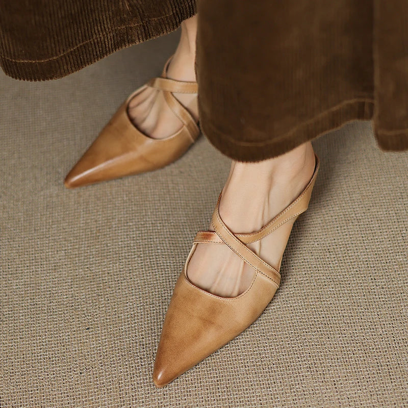 Classic leather slip-on loafers for women | Aluna - 11