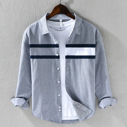 Contrast Panel Stripe Shirt Classic For Men | Nathan