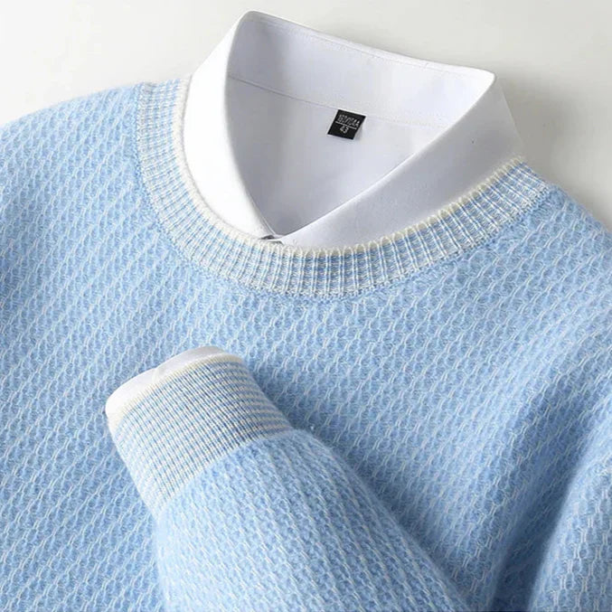 Textured Crew Neck Sweater Cozy for Men | Jheo