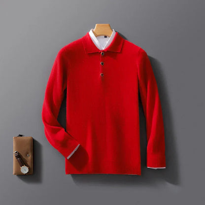 Collared Knit Polo Sweater Cozy For Men | Bellamy