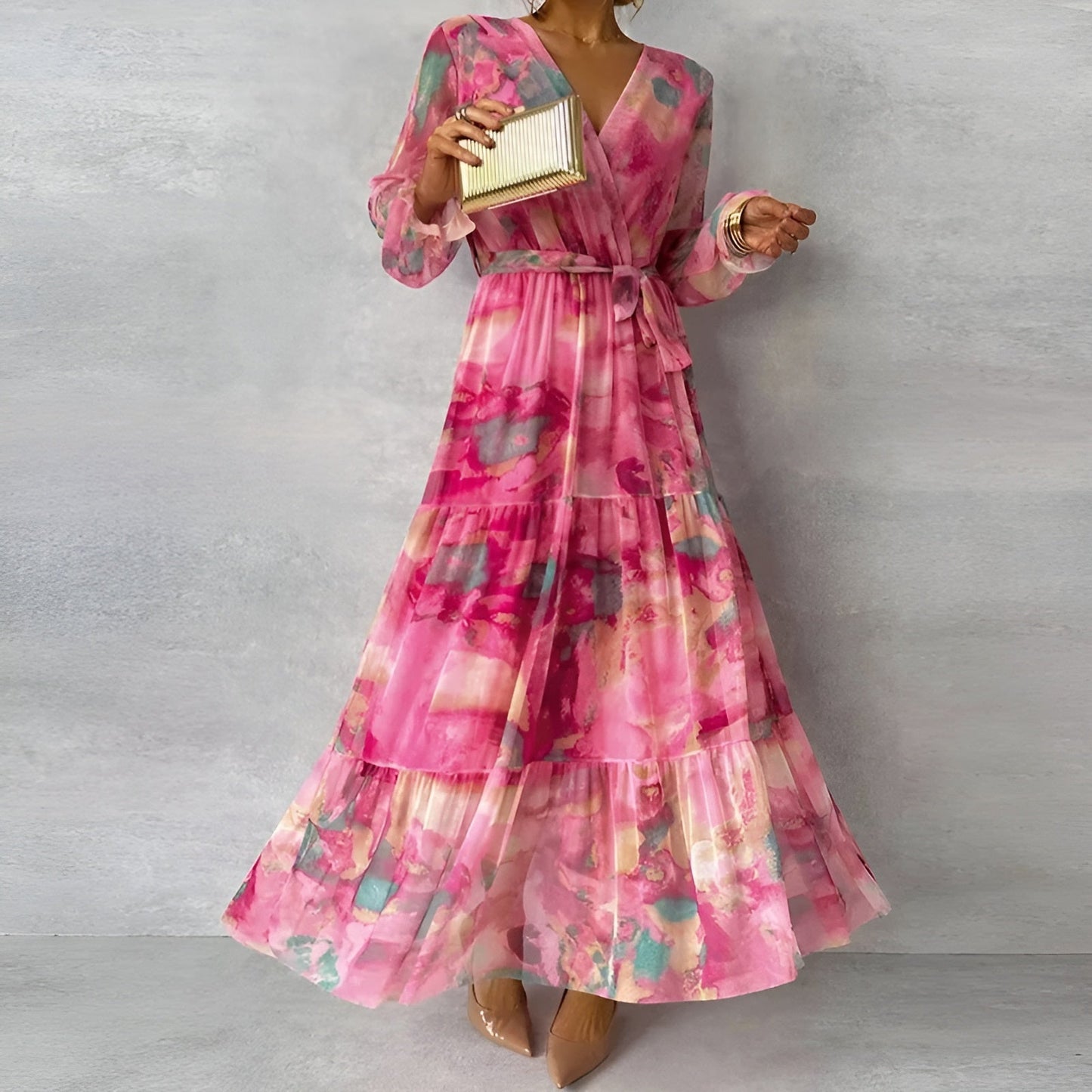 Elegant everyday floral summer midi dress for women | Marizanne -1