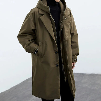 Long Hooded Overcoat Stylish For Men | Harrington