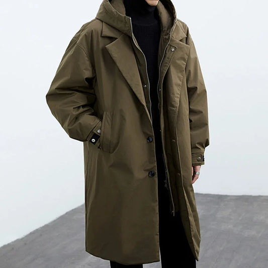 Long Hooded Overcoat Stylish For Men | Harrington