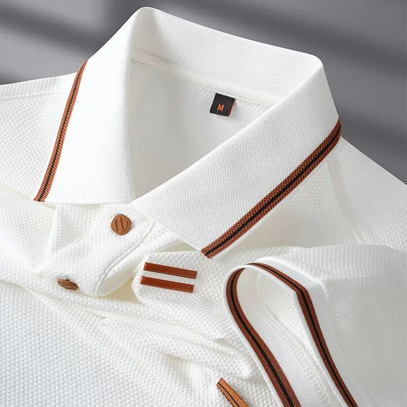 Textured Trim Polo Shirt Classic for Men | Alvaro
