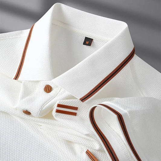 Textured Trim Polo Shirt Classic for Men | Alvaro