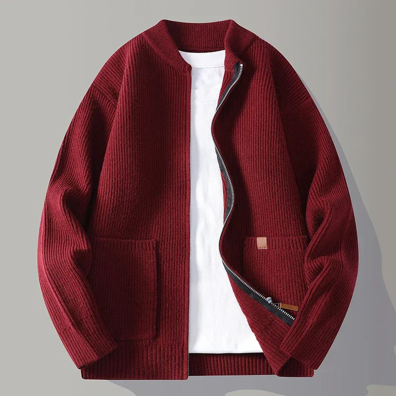 Textured Zip Front Jacket Stylish For Men | Alveron