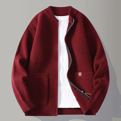 Textured Zip Front Jacket Stylish For Men | Alveron