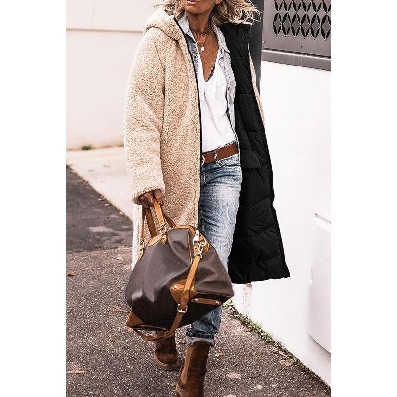 Elegant reversible everyday two-look coat for women | Amelia -8