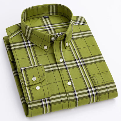 Classic Check Button Down Shirt Refined For Men | Cedric