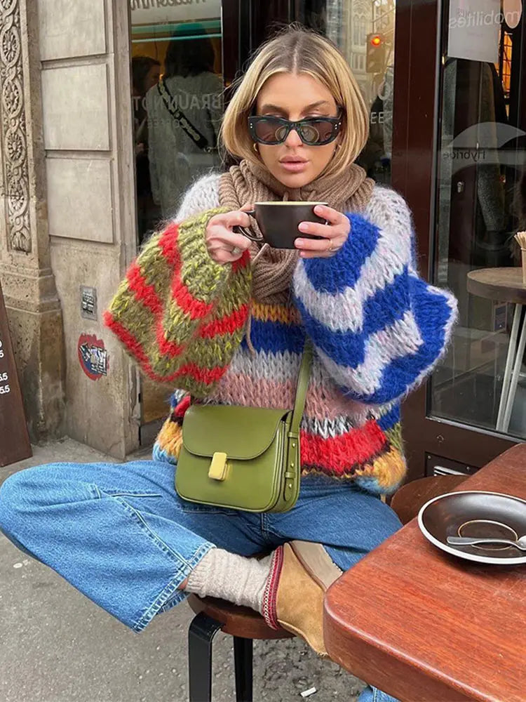 Cosy multicolour mohair everyday sweater for women | Zoé - 1