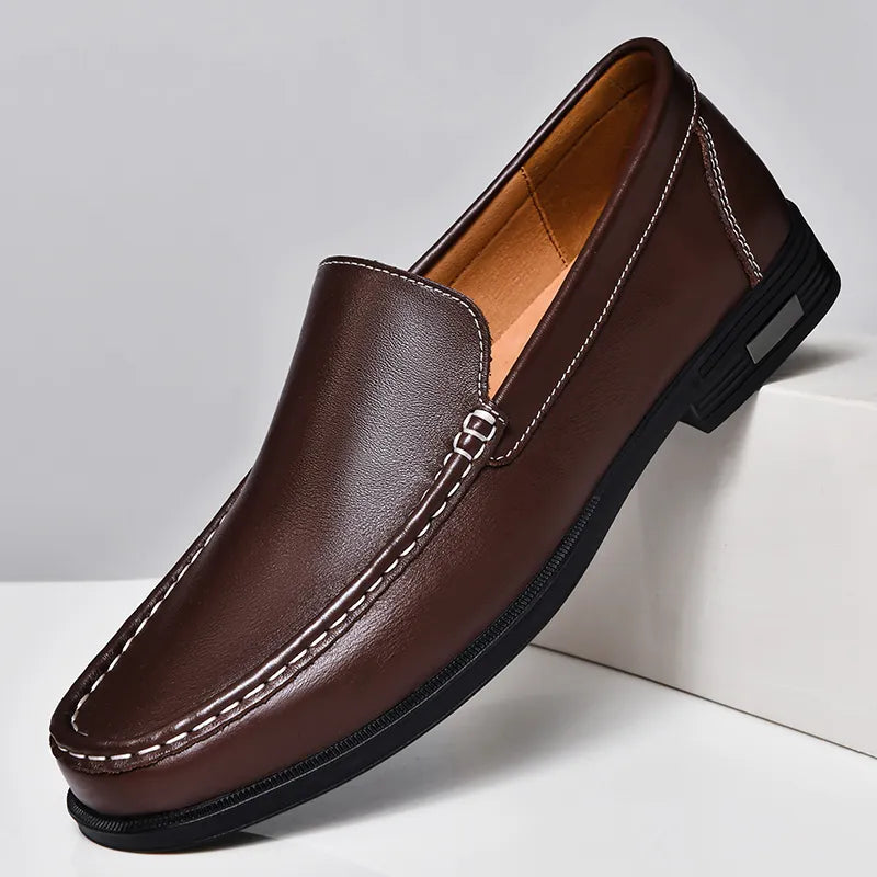 Classic leather slip-on loafers for men | Verona - 10