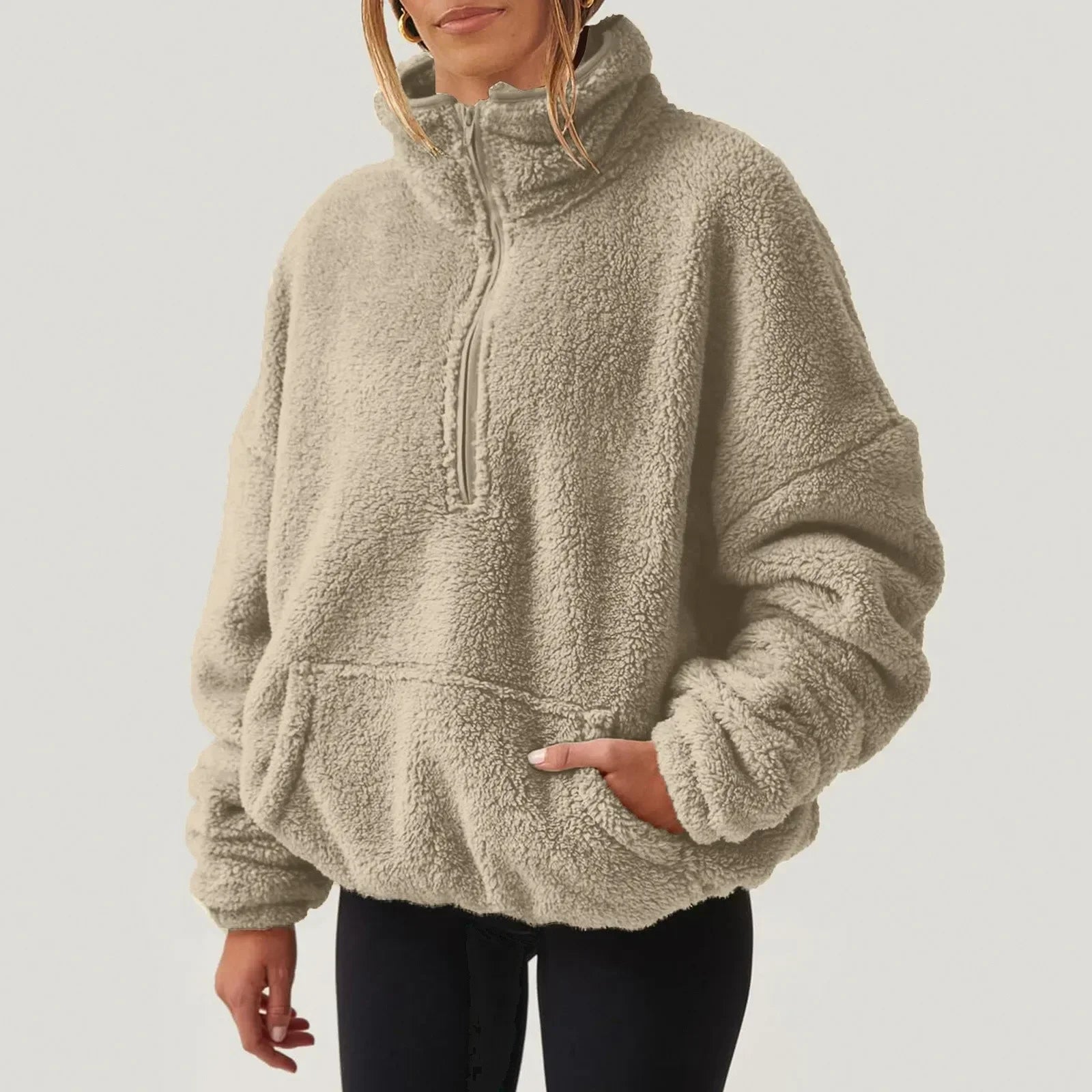 Classic half-zip knit sweater for women | Alpine - 7