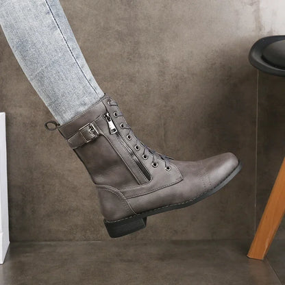Genuine leather classic boots for women | Brandy - 5