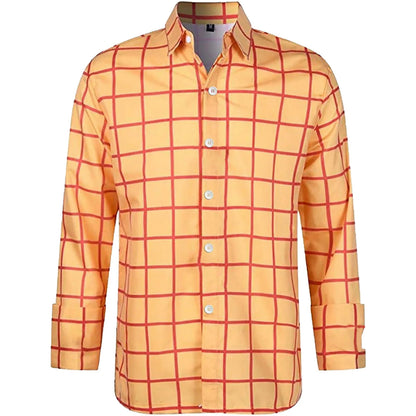 Long Sleeve Plaid Button Shirt Classic For Men | Marvin