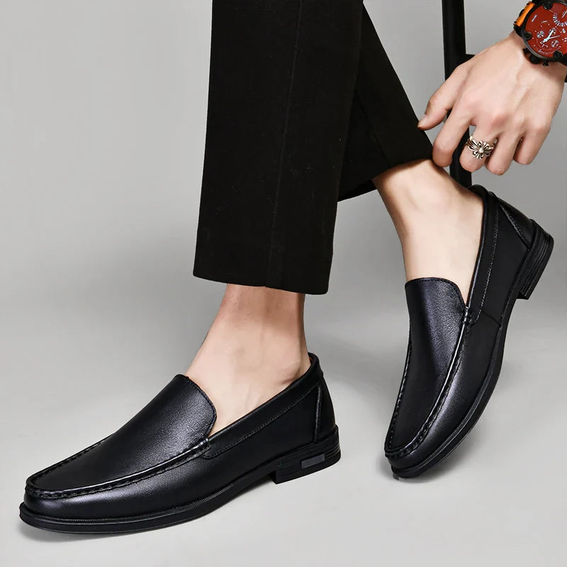 Classic leather slip-on loafers for men | Verona - 14