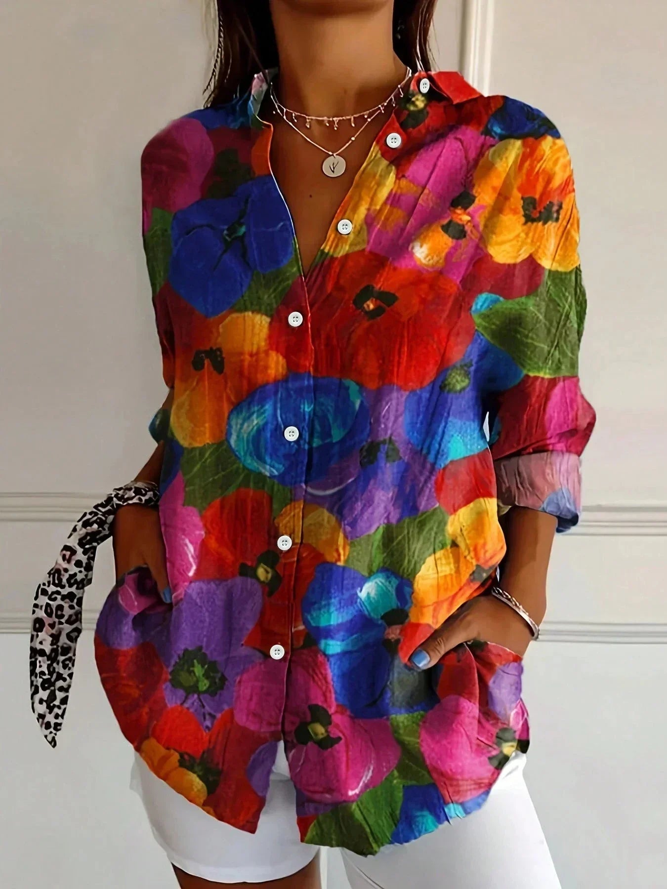 Colorful pattern blouse for women | Astrid
