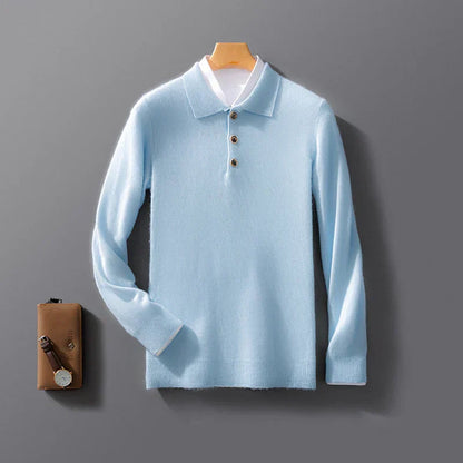 Collared Knit Polo Sweater Cozy For Men | Bellamy