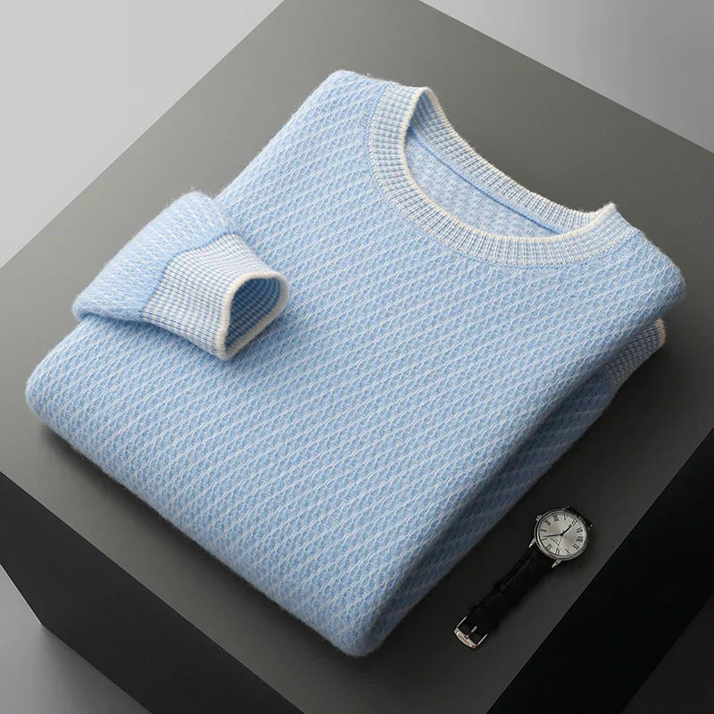 Textured Crew Neck Sweater Cozy for Men | Jheo