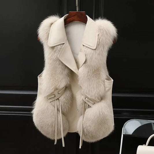 Luxurious faux fur sleeveless gilet for women | Regal - 1
