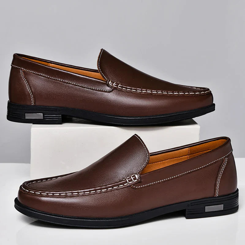 Classic leather slip-on loafers for men | Verona - 12