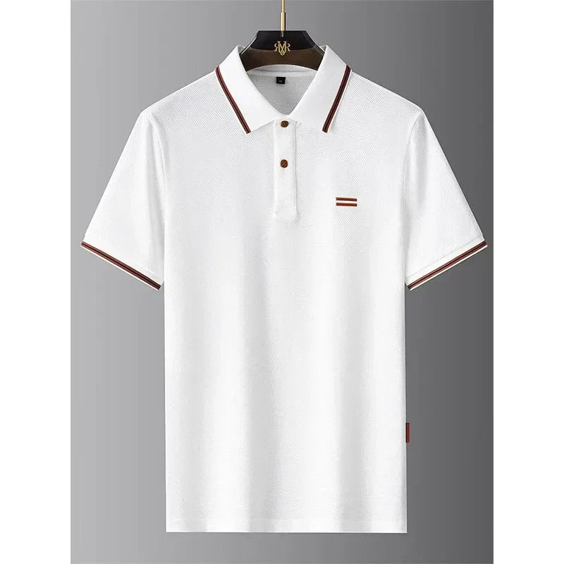 Textured Trim Polo Shirt Classic for Men | Alvaro