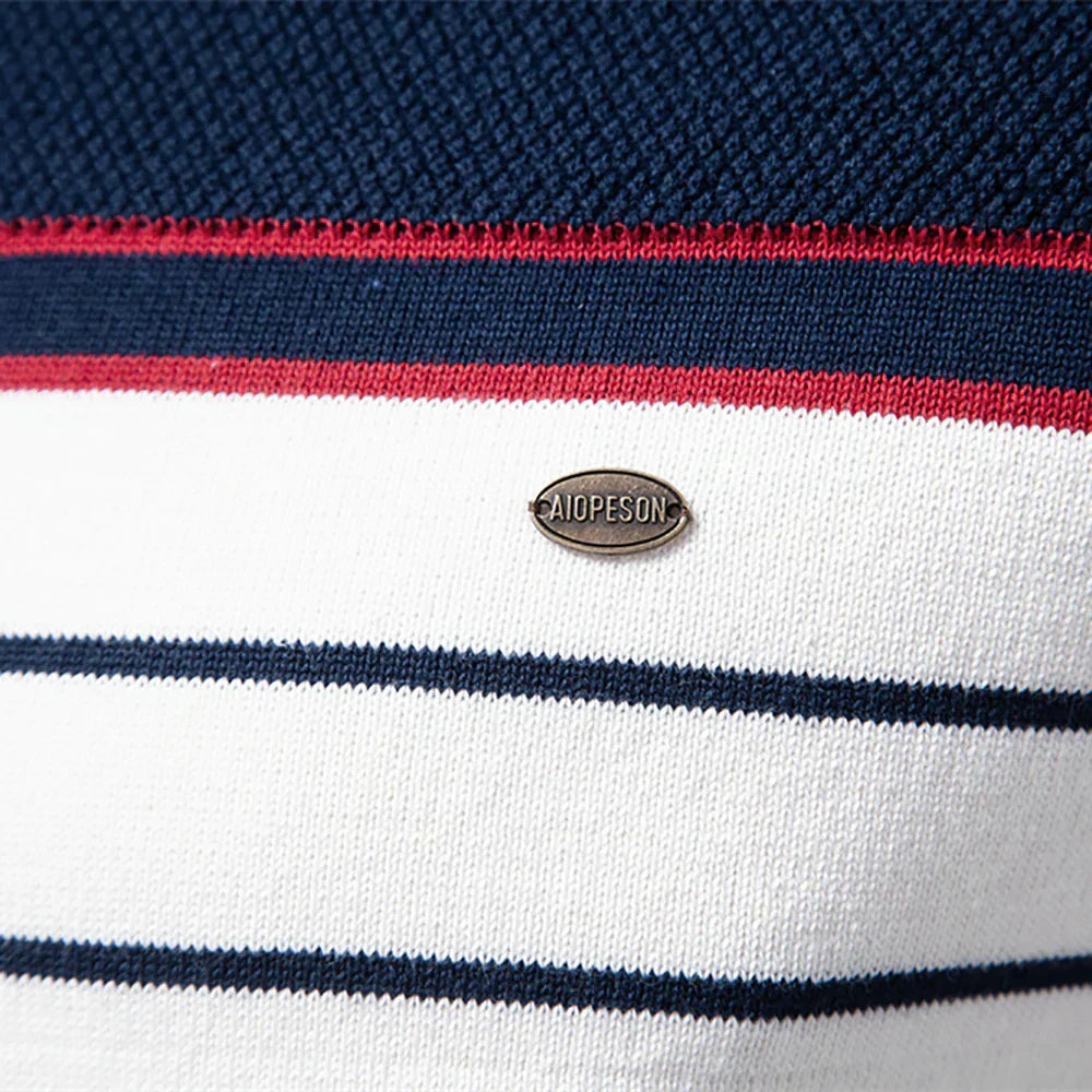 Striped Crew Neck Sweater Cozy For Men | Almeric