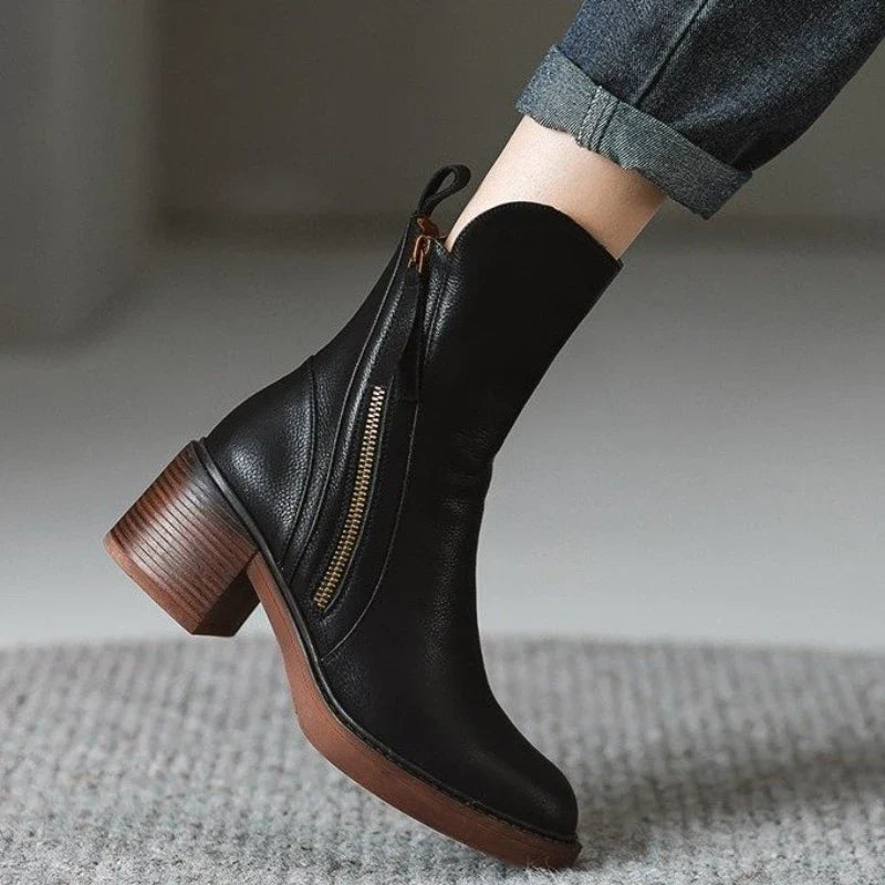Elegant leather ankle boots for women | Selene - 6