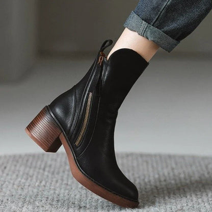 Elegant leather ankle boots for women | Selene - 6