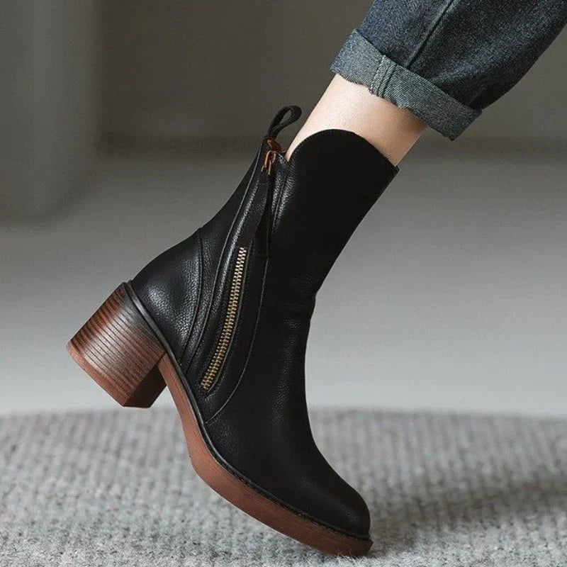 Block Heel Ankle Boots Stylish for Women | Mirella