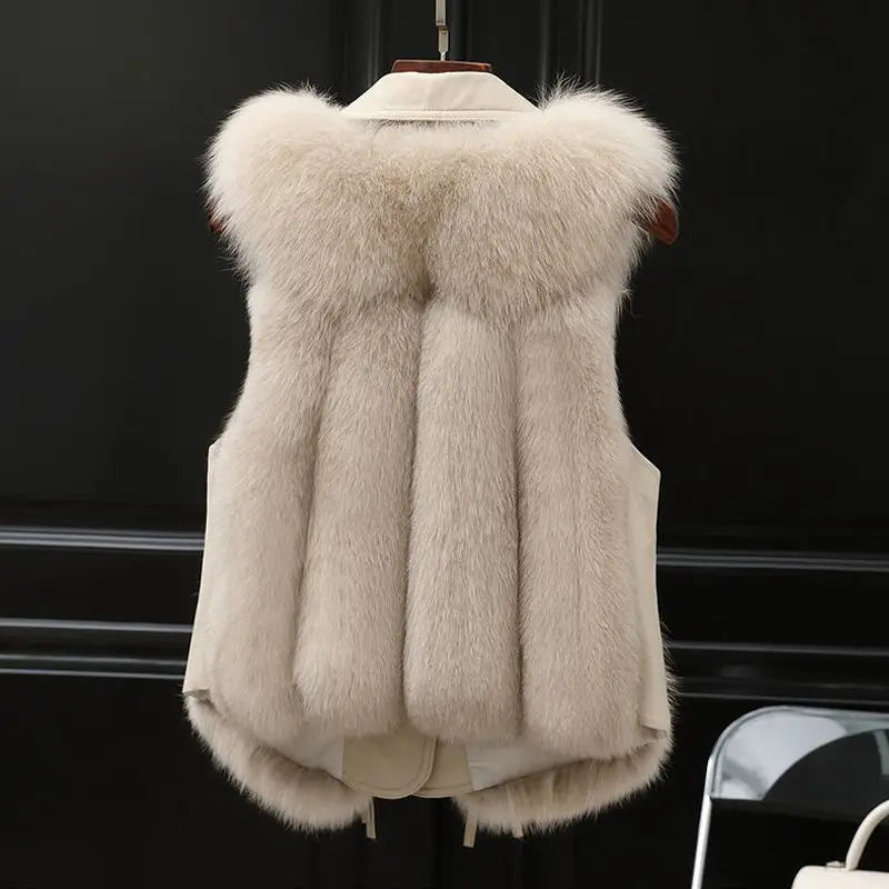 Luxurious faux fur sleeveless gilet for women | Regal - 2