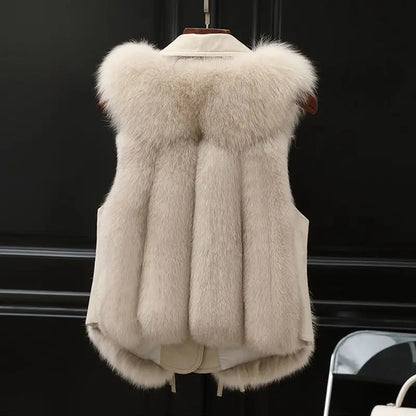 Luxurious faux fur sleeveless gilet for women | Regal - 2