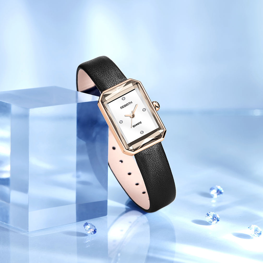 Classic leather strap wristwatch for women | Aurora - 4