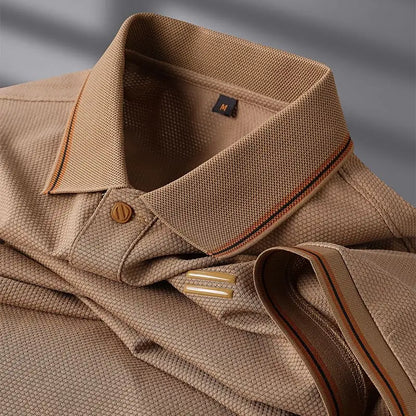Textured Trim Polo Shirt Classic for Men | Alvaro