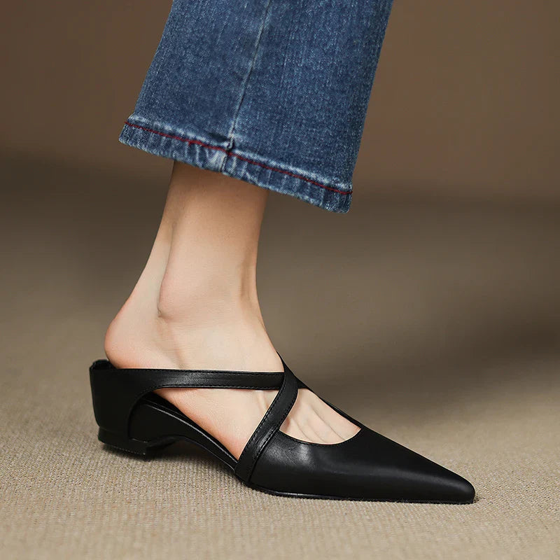 Classic leather slip-on loafers for women | Aluna - 14