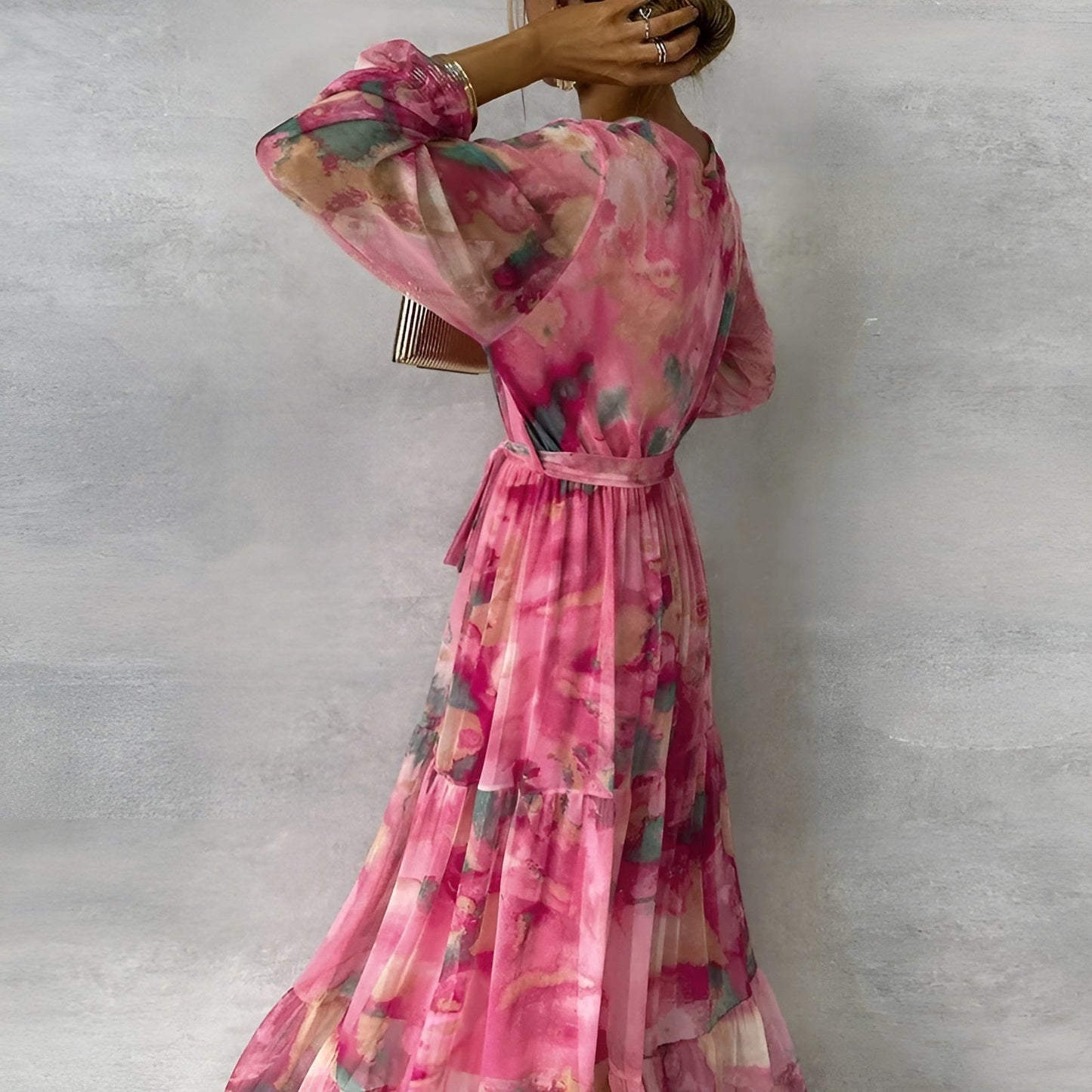 Elegant everyday floral summer midi dress for women | Marizanne -4