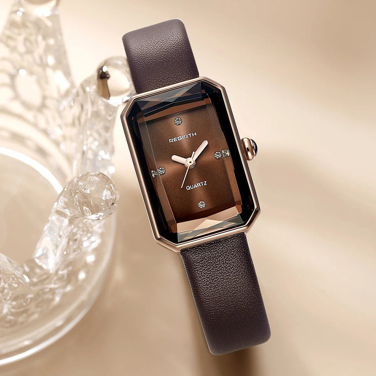 Classic leather strap wristwatch for women | Aurora - 2