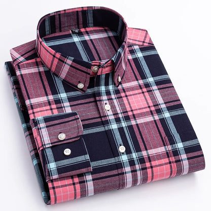 Classic Check Button Down Shirt Refined For Men | Cedric