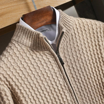Textured Zip Front Sweater Cozy For Men | Bennett