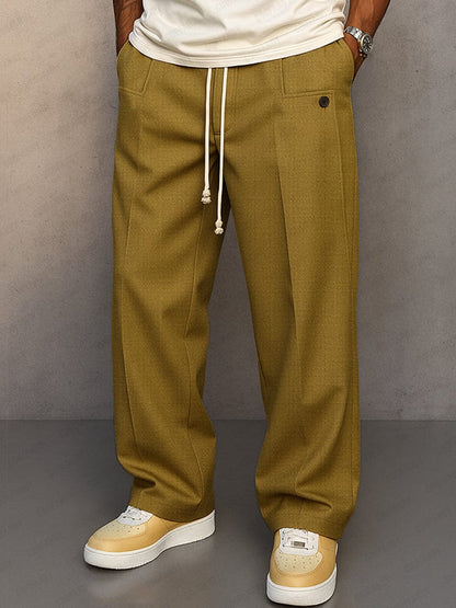 Relaxed Drawstring Trousers Versatile For Men | Caelan