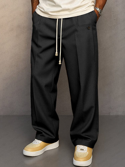 Relaxed Drawstring Trousers Versatile For Men | Caelan