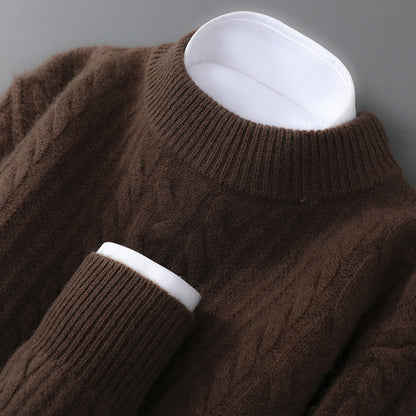 Cable Knit Crew Neck Sweater Cozy for Men | Evander
