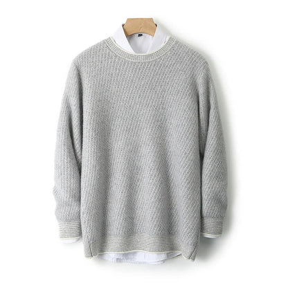 Textured Crew Neck Sweater Cozy for Men | Jheo